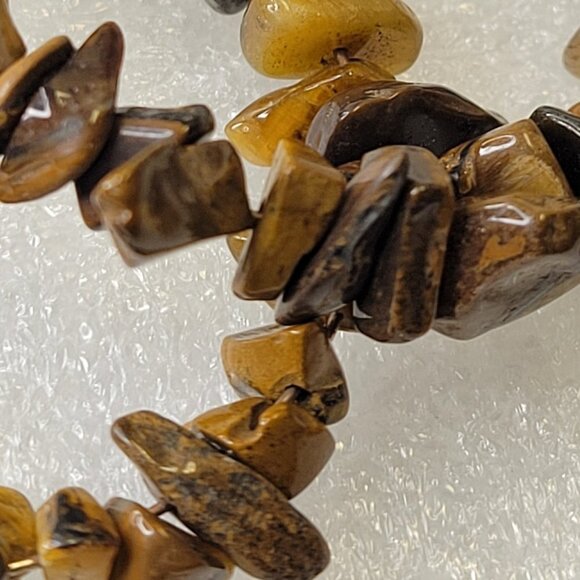 Tigereye Chip Dangle Earrings - Picture 7 of 10